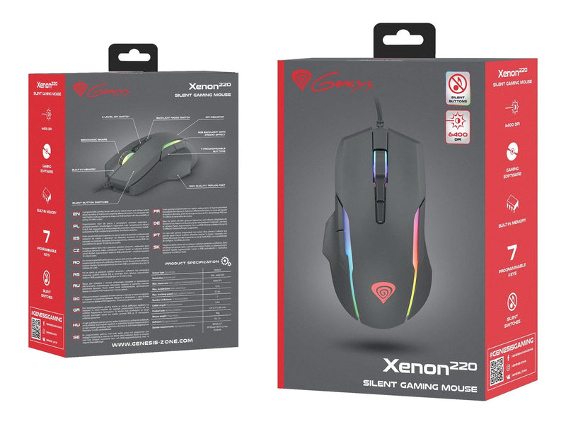 Natec Genesis Xenon Series 220 - Maus (Schwarz)