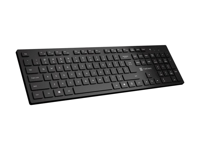 Natec HERRING - keyboard - low-profile multimedia full size - QWERTY - US - black Input Device - Tastatur - Englisch (US) - Schwarz