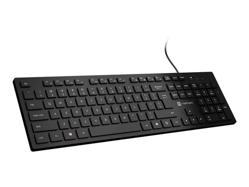 Natec HERRING - keyboard - slim design low profile full size - QWERTY - US - black Input Device - Tastatur - Englisch (US) - Schwarz