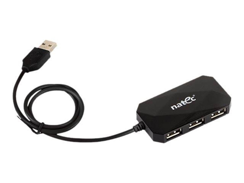 Natec LOCUST - hub - 4 ports USB-Hubs - 4 - Schwarz