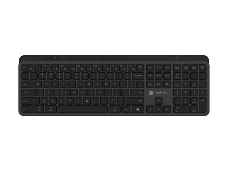 Natec MEDUSA - keyboard full size - QWERTY - US - black grey Input Device - Tastatur - Englisch (US) - Grau