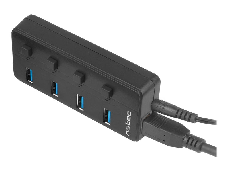 Natec NHU-1557 Hub USB 3.0 Mantis2 4-ports USB-Hubs - USB 3.2 - 4 - Schwarz