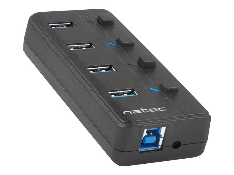 Natec NHU-1557 Hub USB 3.0 Mantis2 4-ports USB-Hubs - USB 3.2 - 4 - Schwarz
