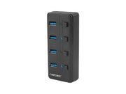 Natec NHU-1557 Hub USB 3.0 Mantis2 4-ports USB-Hubs - USB 3.2 - 4 - Schwarz