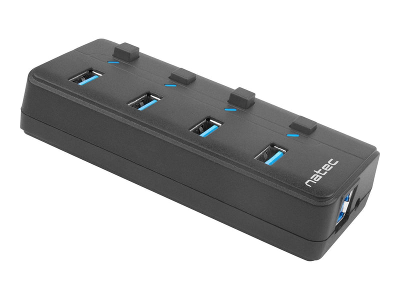 Natec NHU-1557 Hub USB 3.0 Mantis2 4-ports USB-Hubs - USB 3.2 - 4 - Schwarz