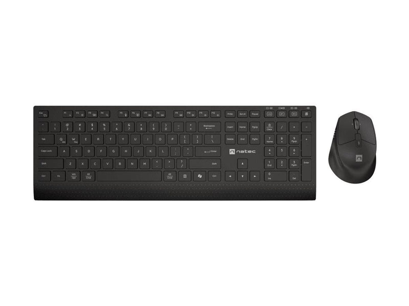 Natec Stingray 2 - keyboard and mouse set full size - QWERTY - US - black Input Device - Tastatur & Maus Set - Englisch (US) - Schwarz