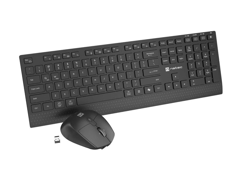 Natec Stingray 2 - keyboard and mouse set full size - QWERTY - US - black Input Device - Tastatur & Maus Set - Englisch (US) - Schwarz
