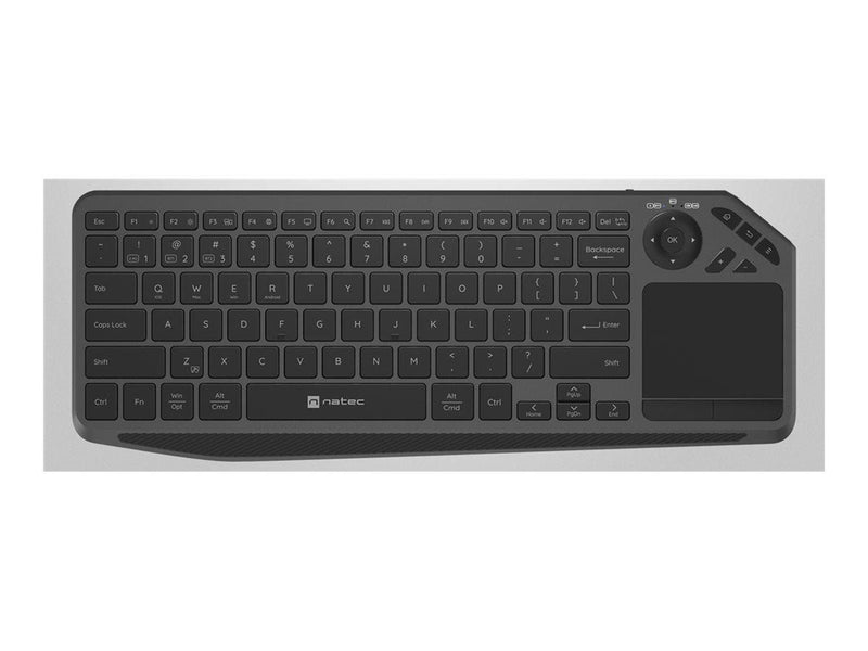 Natec TURBOT 2 - keyboard - 75% compact - with touchpad - QWERTY - US - black grey Input Device - Tastatur - 75% - Englisch (US) - Grau