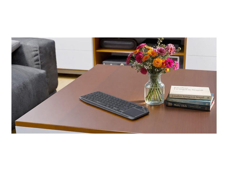 Natec TURBOT 2 - keyboard - 75% compact - with touchpad - QWERTY - US - black grey Input Device - Tastatur - 75% - Englisch (US) - Grau
