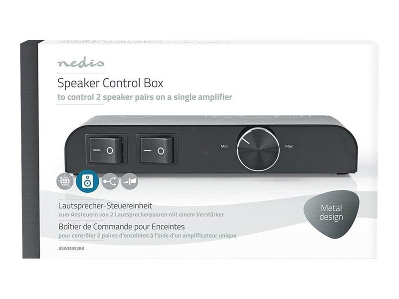 Nedis 2-Way Speaker Control Box - audio switch - 2 ports