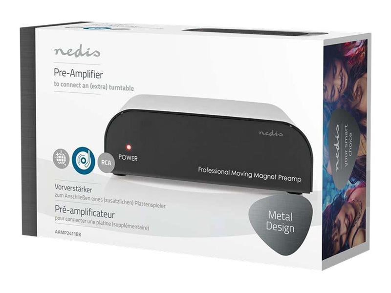 Nedis AAMP2411BK - RIAA Preamplifier (MM) - Phono-Vorvestärker - Schwarz