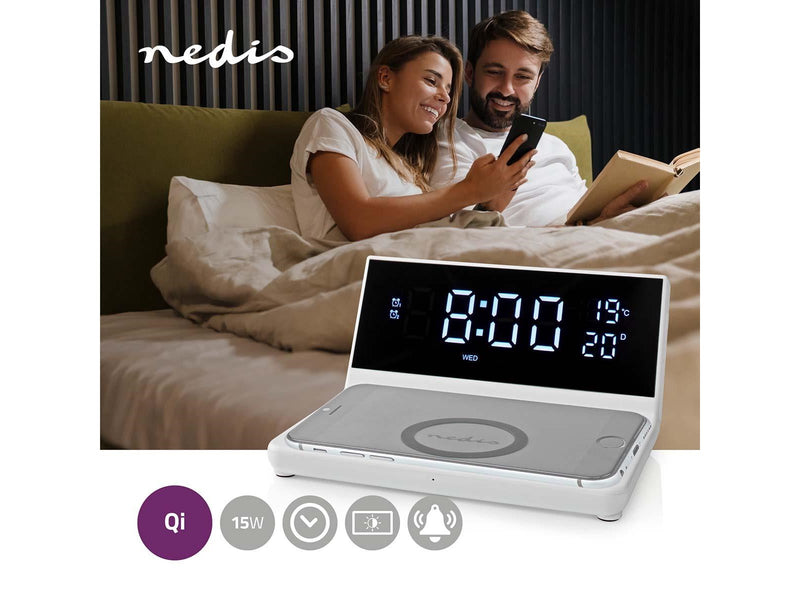 Nedis Alarm clock with wireless charging