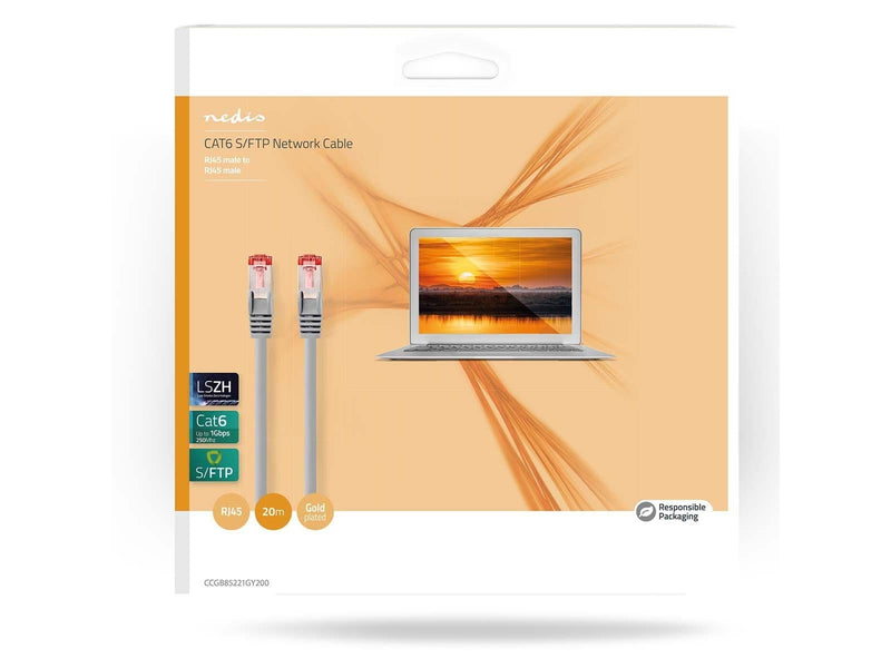 Nedis CCGB85221GY200 networking cable - Grau - 20m