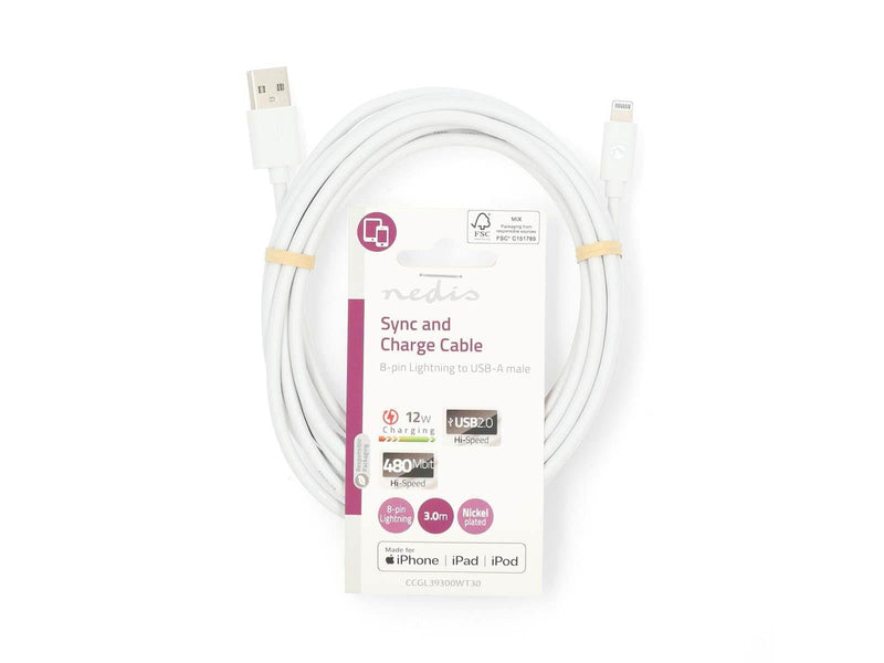 Nedis CCGL39300WT30 lightning cable