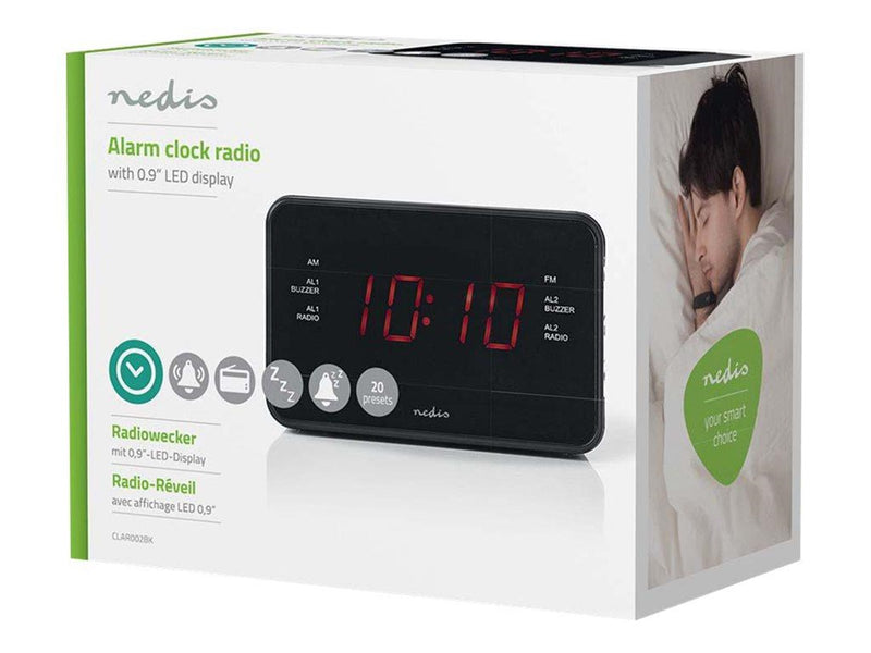 Nedis CLAR002BK - clock radio - AM/FM