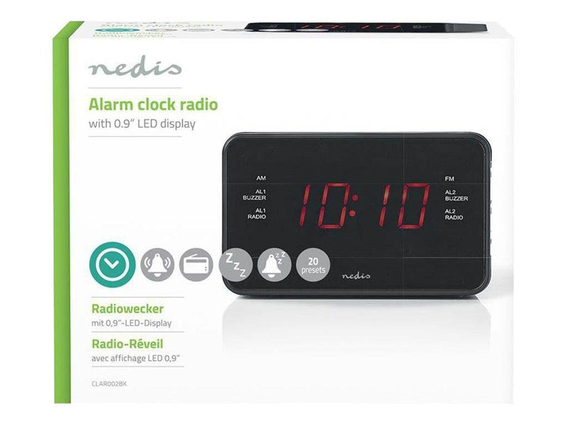 Nedis CLAR002BK - clock radio - AM/FM