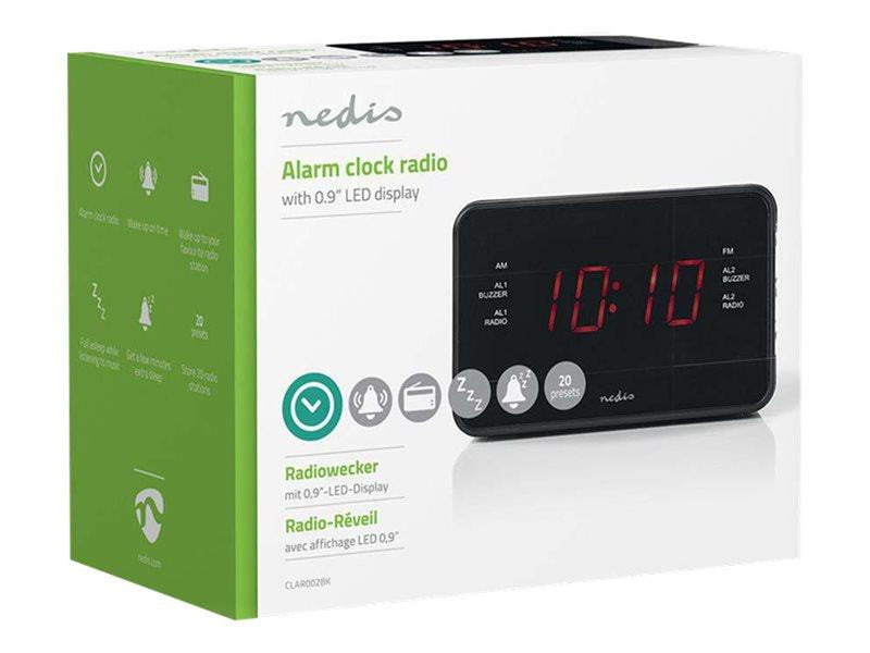 Nedis CLAR002BK - clock radio - AM/FM