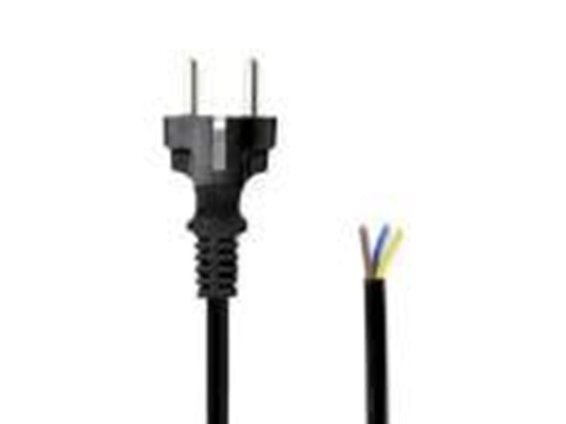 Nedis Power Cable | Plug with earth contact male | Open | Straight | Straight | Nickel Plated | 3.00 m