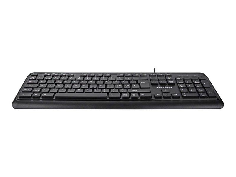 Nedis - keyboard - QWERTY - Nordic - black - Tastatur - Nordic ISO - Schwarz