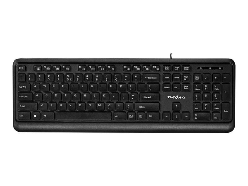 Nedis - keyboard - QWERTY - US International - black - Tastatur - Universal - Schwarz