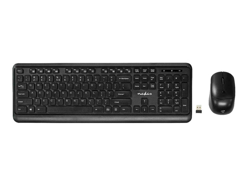 Nedis - keyboard and mouse set - QWERTY - US - black - Tastatur & Maus Set - Englisch (US) - Schwarz