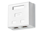 Nedis - socket-outlet - 2 network sockets - white