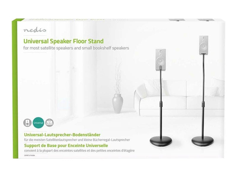 Nedis - stand - for speaker(s) - matte black - Max 4.5 kg - recommended for