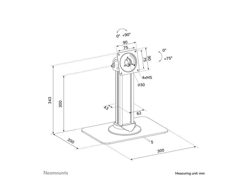 Neomounts DS15-631BL1 stand - for tablet - black - Max 3 kg - recommended for