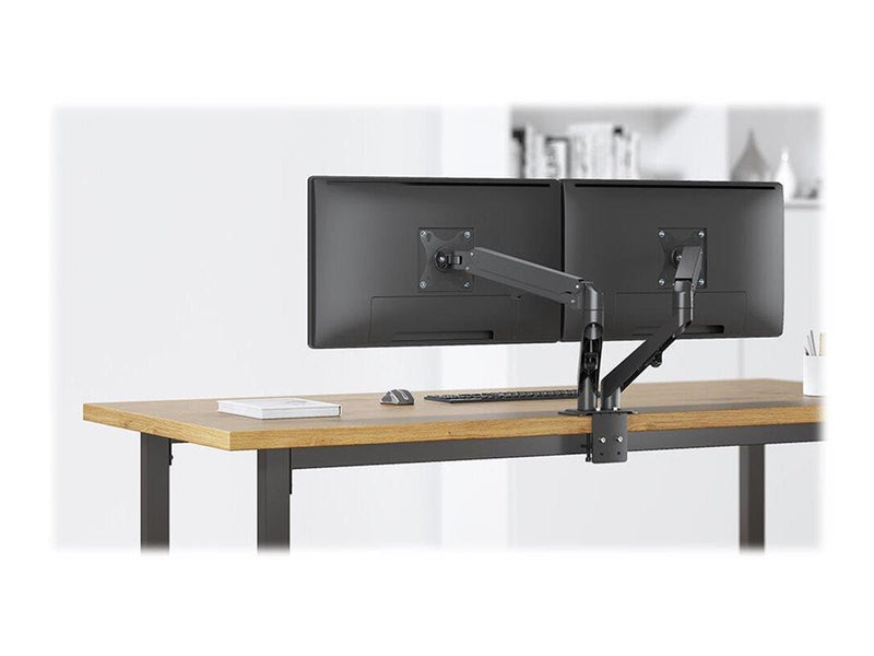 Neomounts DS70-700BL2 mounting kit - full-motion adjustable dual arm - for 2 LCD displays - black