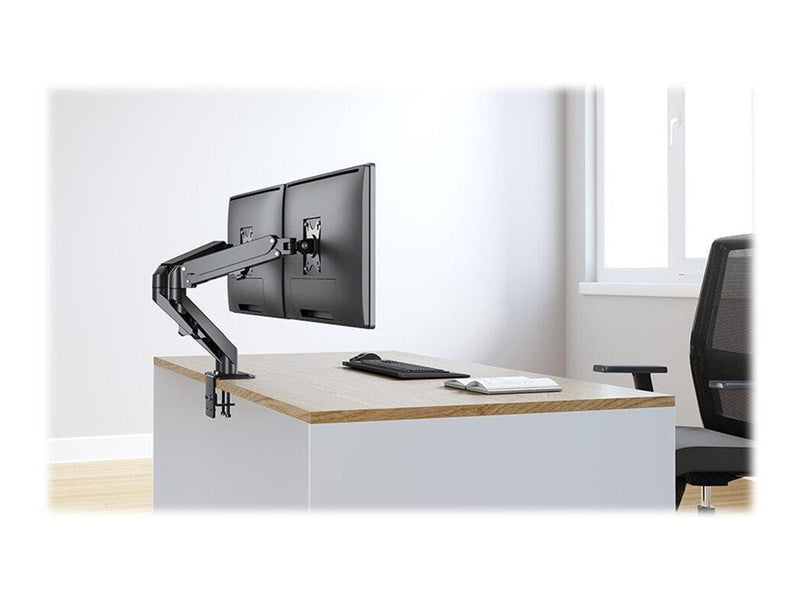 Neomounts DS70-700BL2 mounting kit - full-motion adjustable dual arm - for 2 LCD displays - black