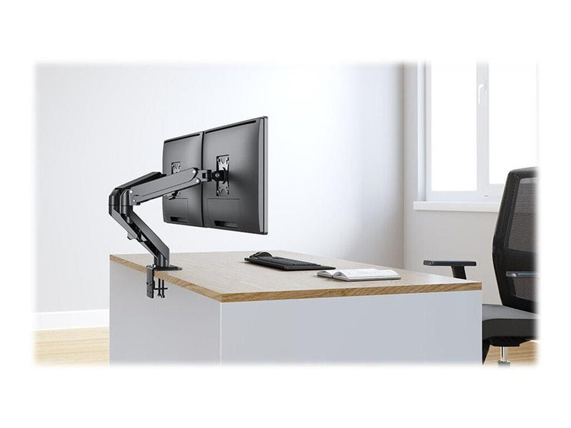Neomounts DS70-700BL2 mounting kit - full-motion adjustable dual arm - for 2 LCD displays - black