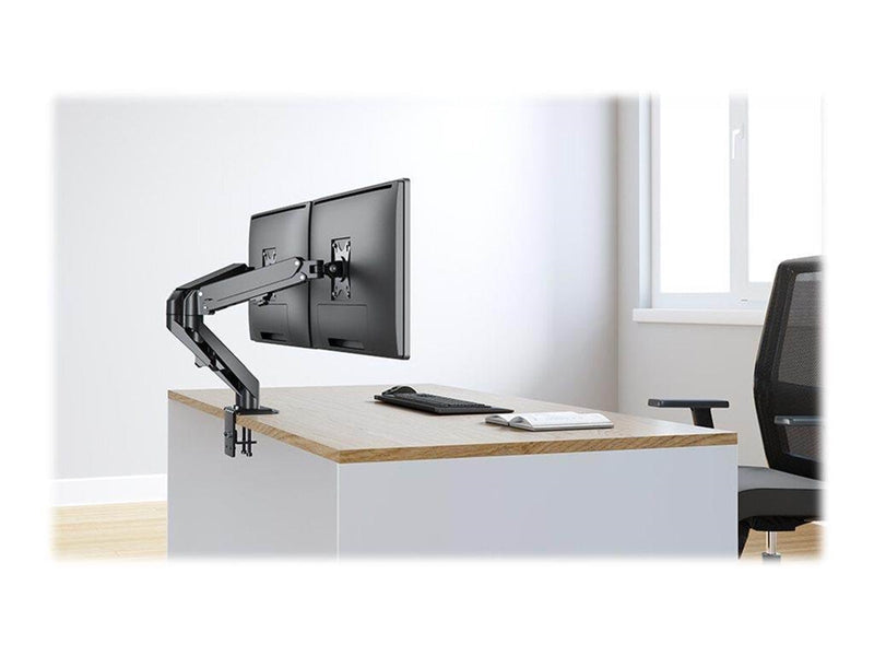 Neomounts DS70-700BL2 mounting kit - full-motion adjustable dual arm - for 2 LCD displays - black