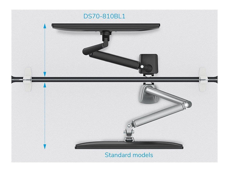 Neomounts DS70-810BL1 mounting kit - full-motion adjustable arm - for LCD display - black