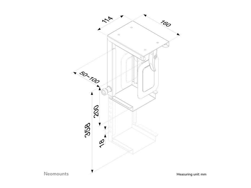 Neomounts PC Halter Højde: 20-36cm Bredde:5-10cm