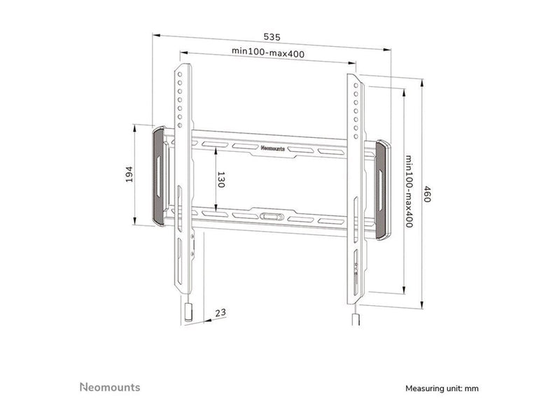 Neomounts WL30-550BL12 - Mounting kit (wall mount) - for TV (fixed) - black - screen size: 24"-55" - Max 40 kg - recommended for 65"