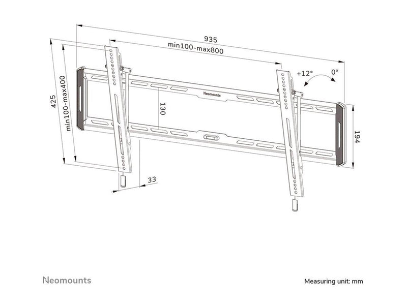 Neomounts WL35-550BL18 Tilt Wallmount Kit 43" - 86" - Max 60 kg - recommended for 43"-86"