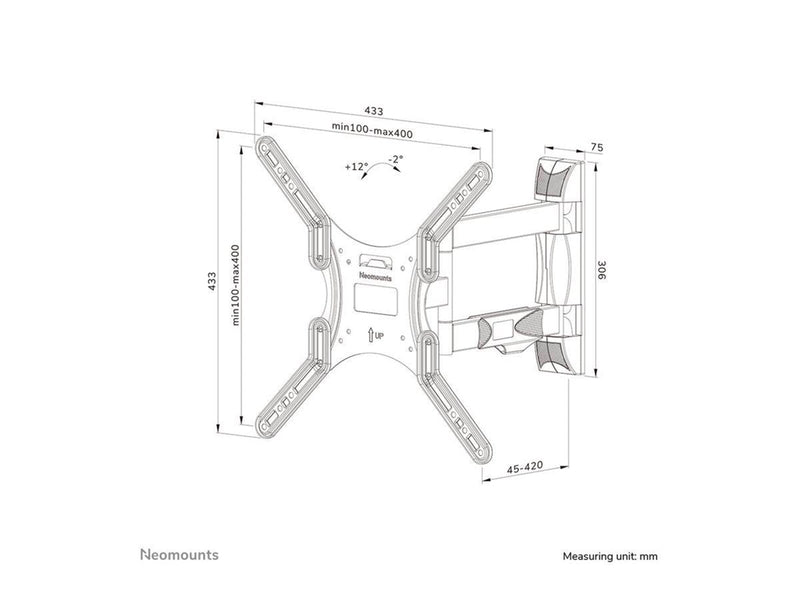 Neomounts WL40-550BL14 TV Wallmount 32" - 55" - Max 35 kg - recommended for 55"