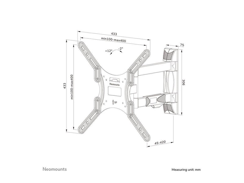 Neomounts WL40-550BL14 TV Wallmount 32" - 55" - Max 35 kg - recommended for 55"