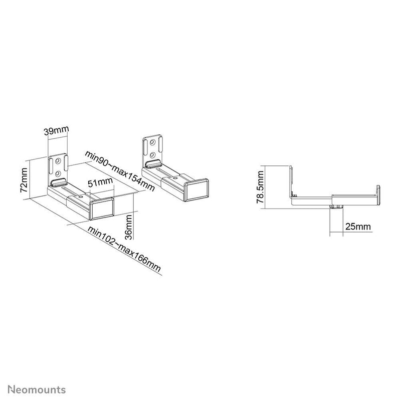Neomounts AWL29-550BL1 Videobar-/Soundbar-/Lautsprecher-Halterung