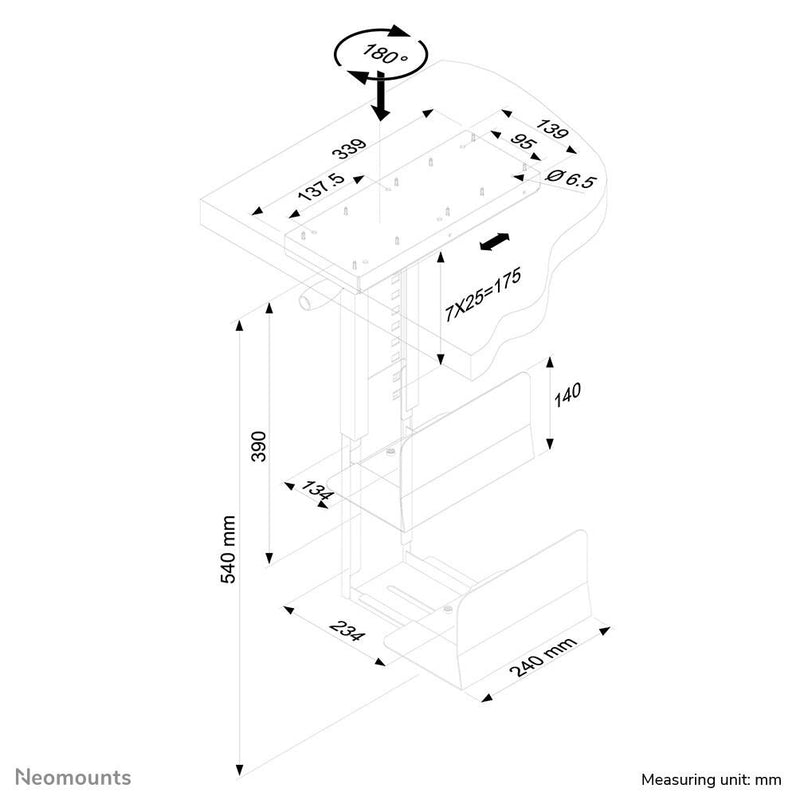 Neomounts CPU-D250BLACK PC Tischhalterung