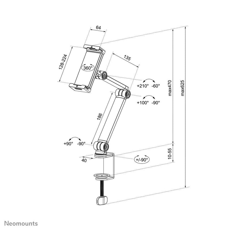 Neomounts DS15-545BL1 Universal Tablet-Halterung für 4,7-12,9' Tablets - Schwarz