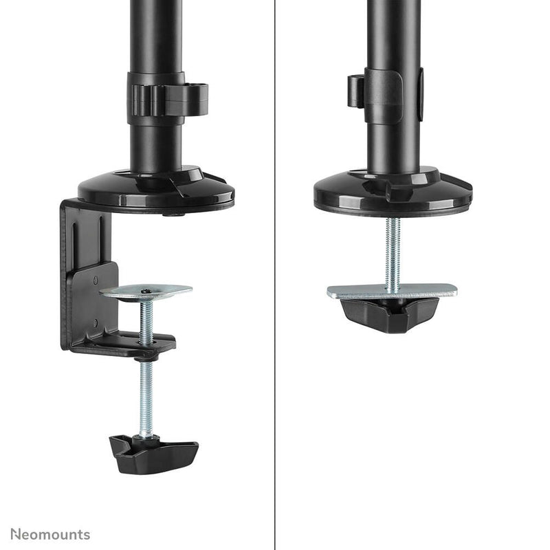 Neomounts DS90-325BL1 höhenverstellbarer, tischmontierter Arbeitsplatz für 17-32' Bildschirme, Tastatur und Maus - Schwa