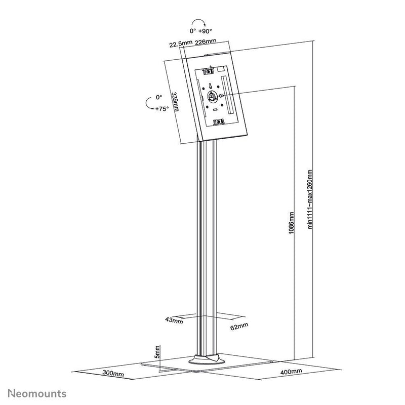 Neomounts FL15-650WH1 Tablet-Bodenständer