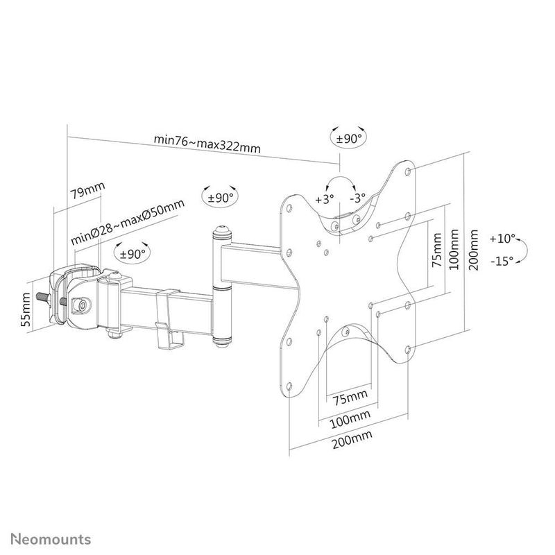 Neomounts FL40-450BL12 Stangenhalterung