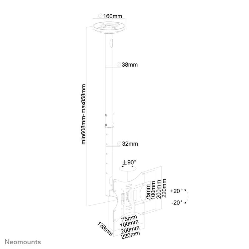 Neomounts FPMA-C060BLACK Deckenhalterung