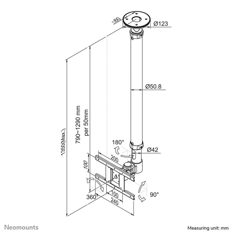 Neomounts FPMA-C100SILVER Deckenhalterung