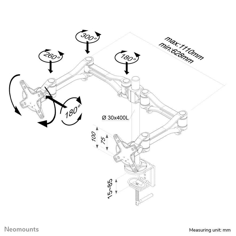 Neomounts FPMA-D1030D Monitor Tischhalterung