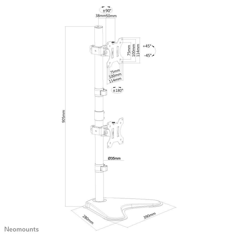Neomounts FPMA-D550DDVBLACK Dual Monitor Tischständer