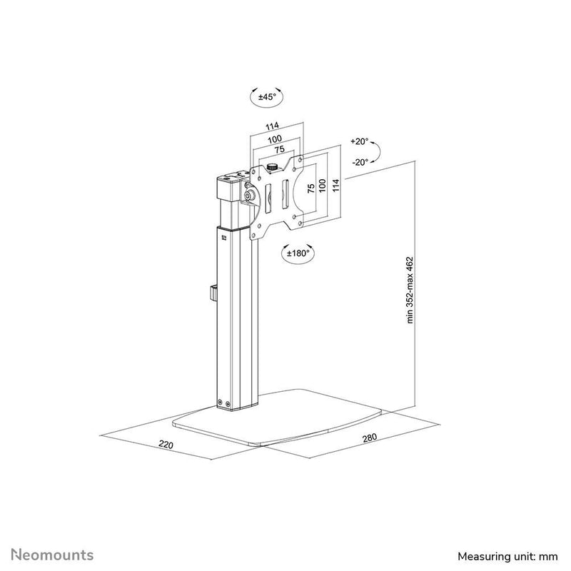 Neomounts FPMA-D865BLACK Monitor Tischständer
