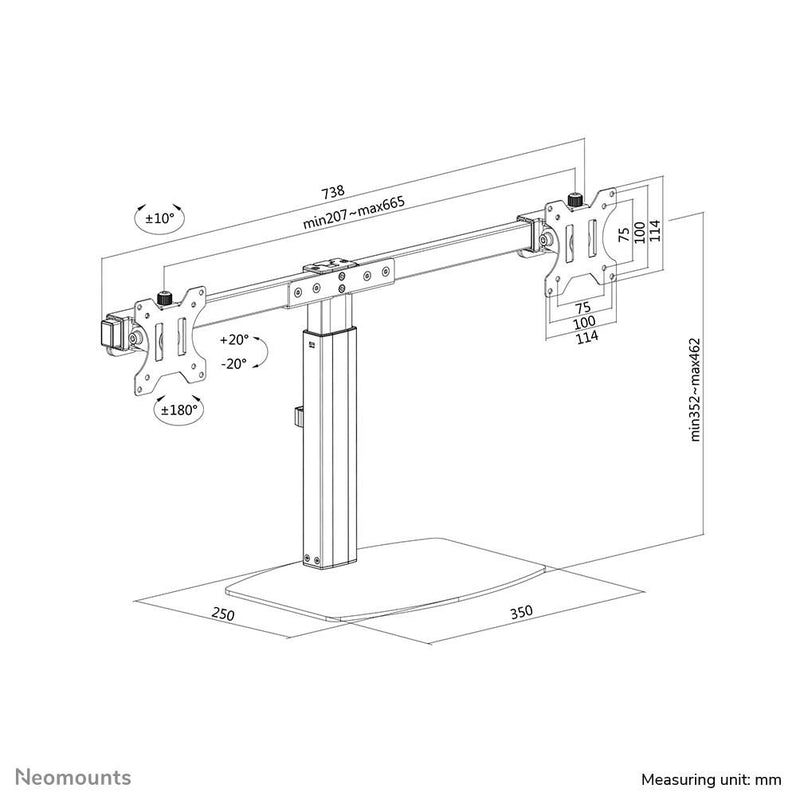 Neomounts FPMA-D865DBLACK Monitor Tischständer